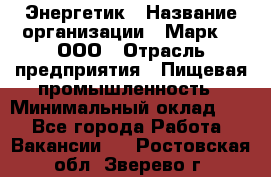 Энергетик › Название организации ­ Марк 4, ООО › Отрасль предприятия ­ Пищевая промышленность › Минимальный оклад ­ 1 - Все города Работа » Вакансии   . Ростовская обл.,Зверево г.